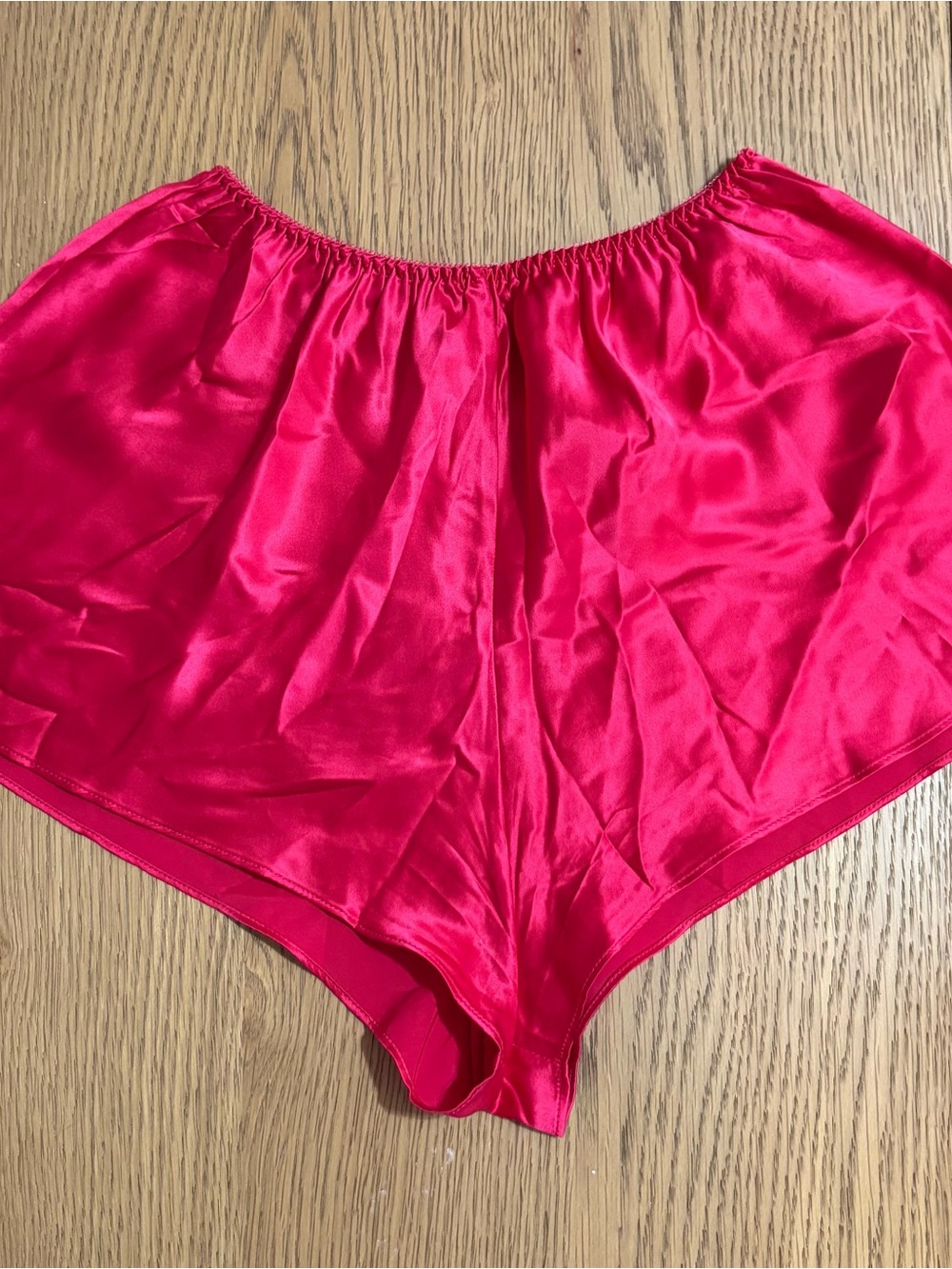 Satin High-Waist Lounge Shorts — red - Picture 1 of 4